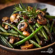 Roasted Green Beans with Mushrooms Balsamic and Pa - Charred Perfection