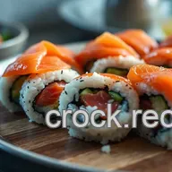 Delicious Salmon-Top Sushi Rolls: A Homemade Delight!