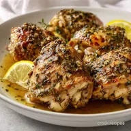 Slow Cooker Chicken Thighs - Herbed Lemon Garlic, Tender