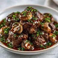 Slow Cooker Mushroom Steak Bites for 6