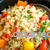 Slow Cooker Rice Pilaf with Flavorful Veggies