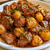 Steak Bites Potatoes with Garlic Butter