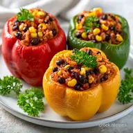 Vegetarian Stuffed Peppers with Rice
