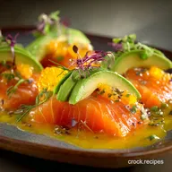 Smoked salmon with orange dressing and avocado: The 15-Minute Gourmet Starter