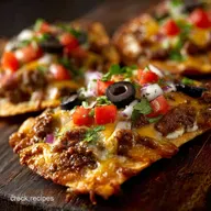 30Minute Taco Pizza Appetizer Crispy Tortillas Cheesy Beef Filling