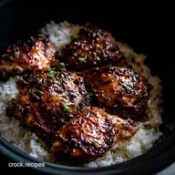 Easy Slow Cooker Chicken Recipes: Sticky Honey Garlic Thighs!