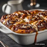 Ultimate Sticky Toffee Cinnamon Roll Casserole with Heavy Cream