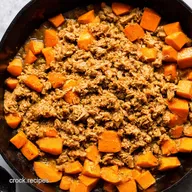 Sweet Savory Ground Turkey and Sweet Potato Skillet So Easy