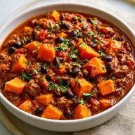 Sweet Potato Chili with Ground Beef