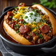 Thick ClingOn Crockpot Hot Dog Chili NoBean Party Recipe