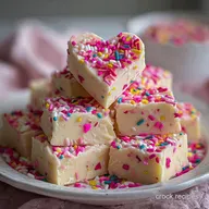 Amazing Valentine Sugar Cookie Fudge for Sharing with Sprinkles - No-Bake
