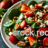 Easy Vibrant Spinach Strawberry Pecan Salad with Honey Balsamic Dressing