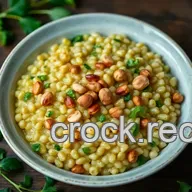 Deliciously Easy Watercress Pearl Barley Risotto with Brown Butter Hazelnuts