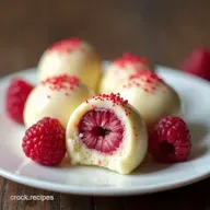White Chocolate Raspberry Cheesecake Balls Easy NoBake