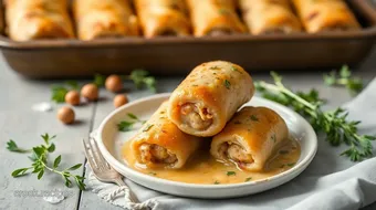 Bake Chicken Sausage Rolls with Fresh Herbs