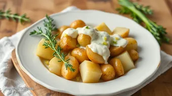 Cooked New Potatoes with Creamy Cornichons