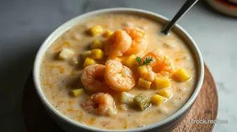 Creamy Corn Shrimp Chowder: A Hearty Comfort Classic recipe card