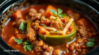 Crock Pot Stuffed Pepper Soup Delight