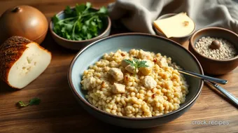 Cooked Barley Chicken Creamy Risotto