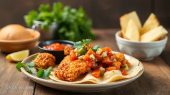 Fried Chicken Fajitas with Zesty Salsa