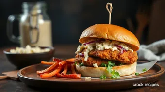 Fry Chicken Burger with Creamy Slaw