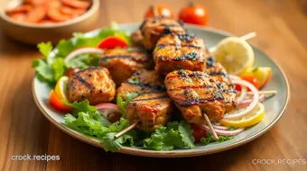 Grill Chicken Kebabs with Fresh Salad