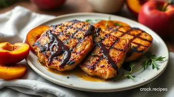 Grilled Chicken with Peaches & Balsamic Flavor