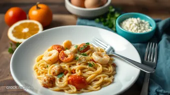 Quick Seafood Orzo with Chorizo Flavor