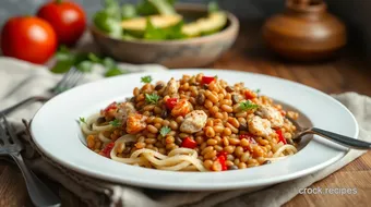 Sautéed Lentils Chicken Hearty Salad