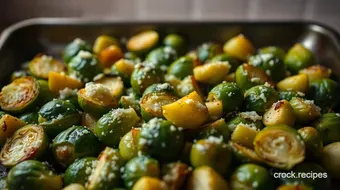 Easy Savory Baked Brussels Sprouts with Parmesan and Garlic recipe card