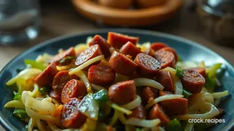Savory Cabbage & Sausage Stir-Fry: A Hearty Cabbage Food Recipe recipe card