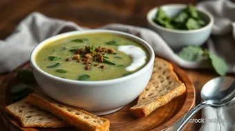 Blend Spinach Soup with Creamy Crème Fraîche