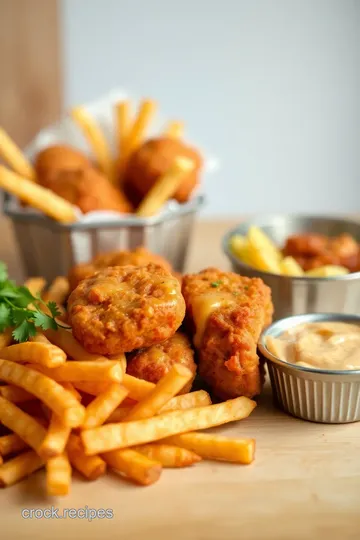 Cheesy Turkey Nuggets with Smoked Paprika Fries presentation