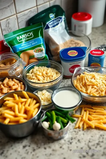 Creamy Crack Chicken Penne Pasta ingredients