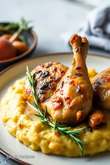 Creamy Garlic Chicken & Polenta presentation