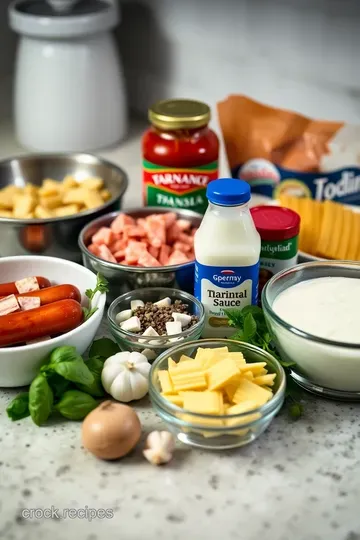 Creamy Italian Sausage Pasta in a Crock Pot ingredients