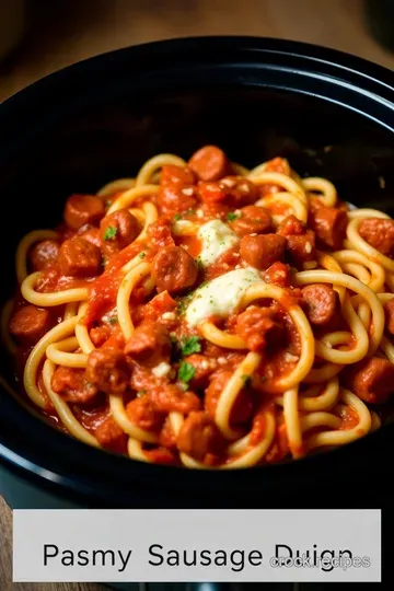 Creamy Italian Sausage Pasta in a Crock Pot presentation