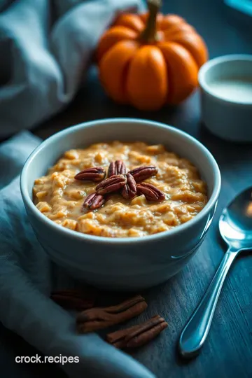 Creamy Pumpkin Oatmeal with Maple Pecans presentation