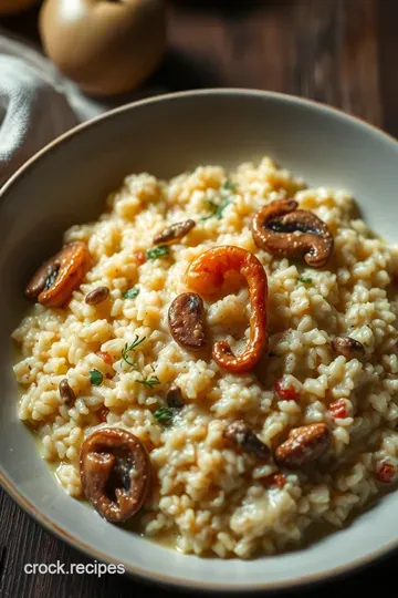 Creamy Seafood Mushroom Risotto presentation