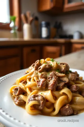 Creamy Slow Cooker Beef Stroganoff steps