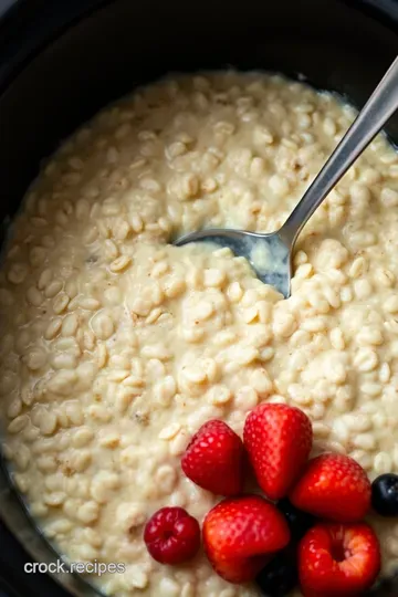 Creamy Steel Cut Oats Delight in the Crock Pot presentation