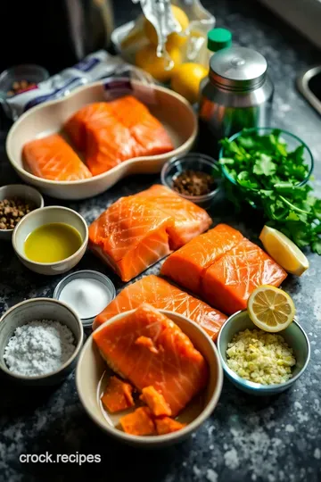 Crispy Air Fryer Salmon with Lemon and Dill ingredients