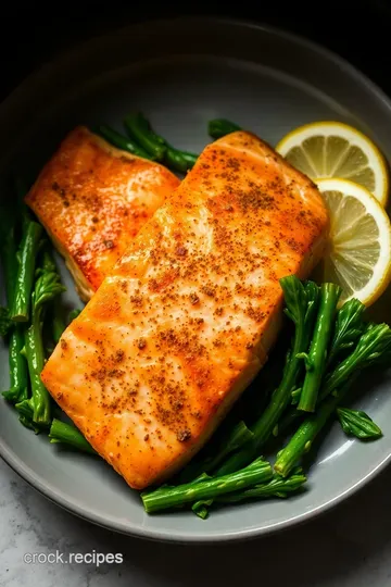 Crispy Air Fryer Salmon with Lemon and Dill presentation