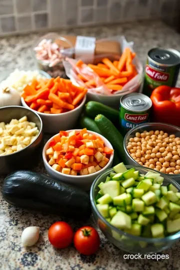 Easy and Healthy Crockpot Vegetable and Chickpea Stew ingredients