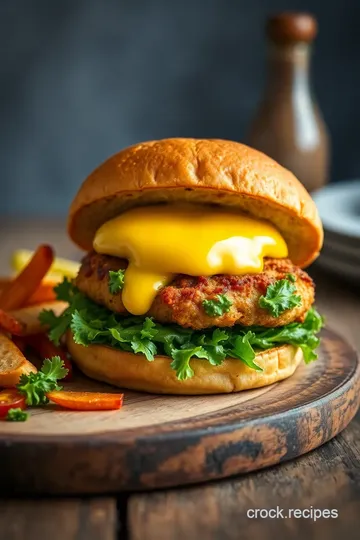 Fried Chicken Parmesan Burgers with Rocket Pesto presentation