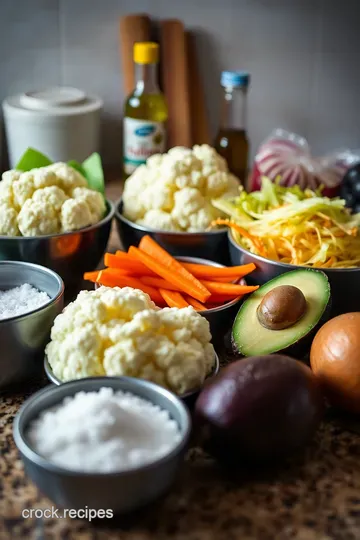 Low Glycemic Sushi Bowl with Cauliflower Rice ingredients