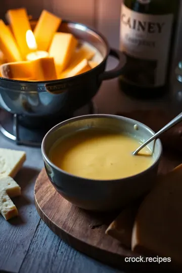 Melting Swiss Bliss: Classic Cheese Fondue presentation