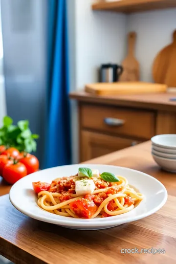 Mozzarella Sorrentini Pasta with Basil and Fresh Tomato Sauce steps