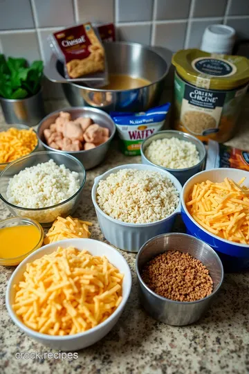 One-Pot Cheesy Chicken and Rice Foil Packets ingredients