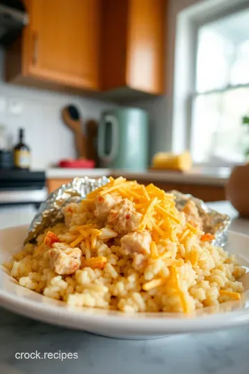 One-Pot Cheesy Chicken and Rice Foil Packets steps
